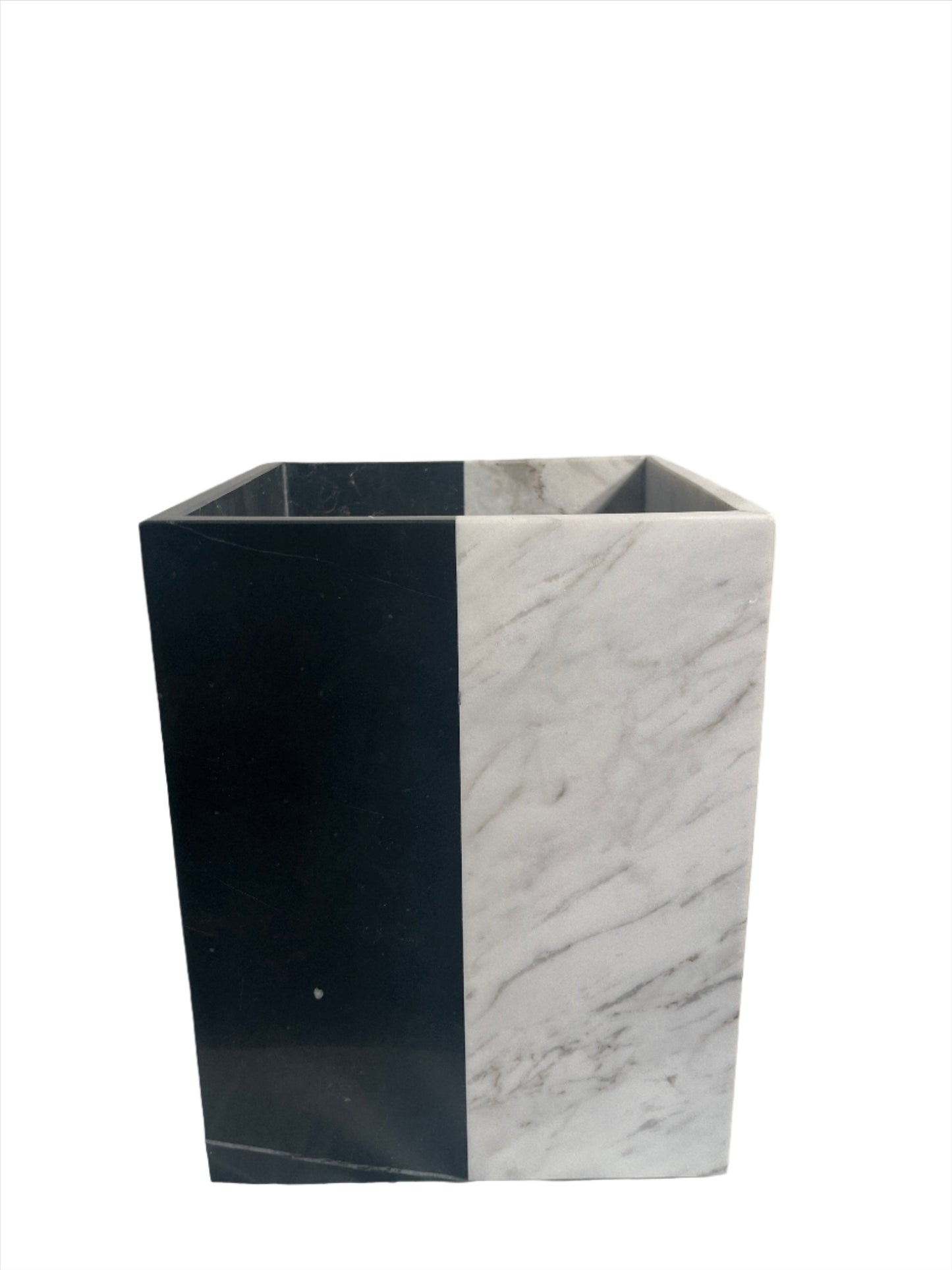 Waste Basket - B&W Marble Vanity Wastebasket