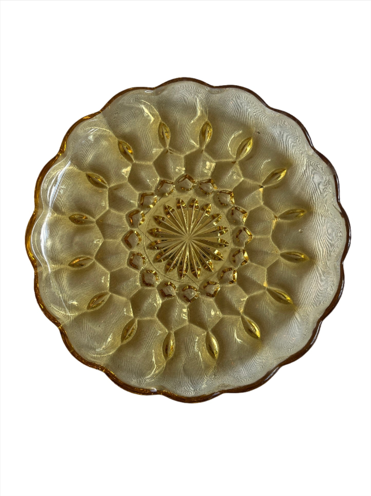 Dish- Orange Cut Glass Dish