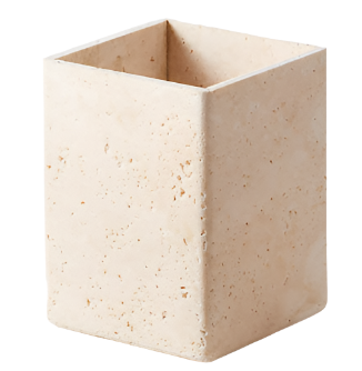 Wastebasket- Pierce Travertine Wastebasket