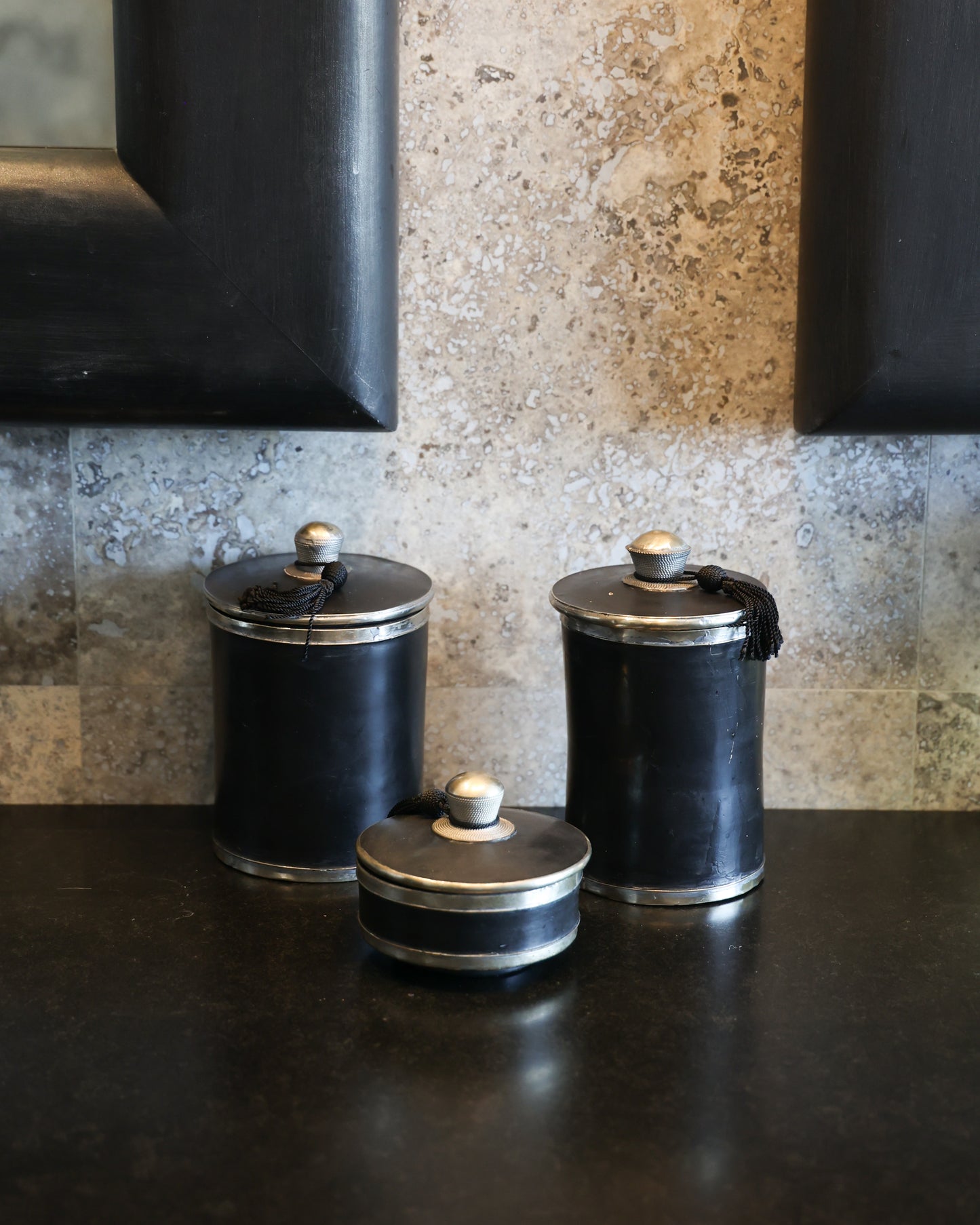 Antique Cannisters- Black