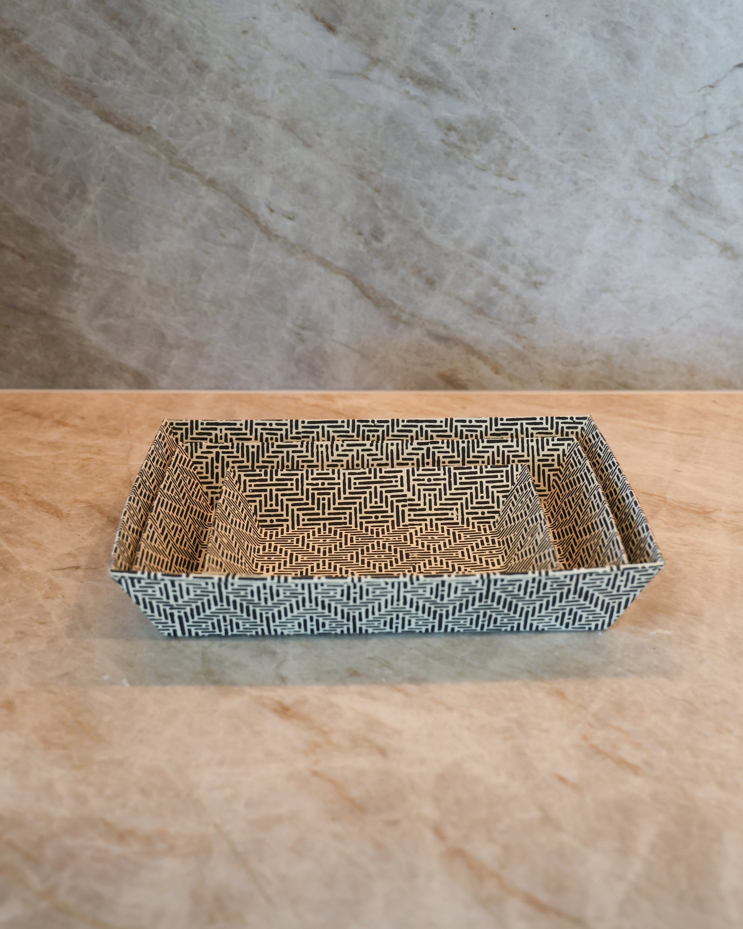 Patterned Nesting Trays-Set of 3