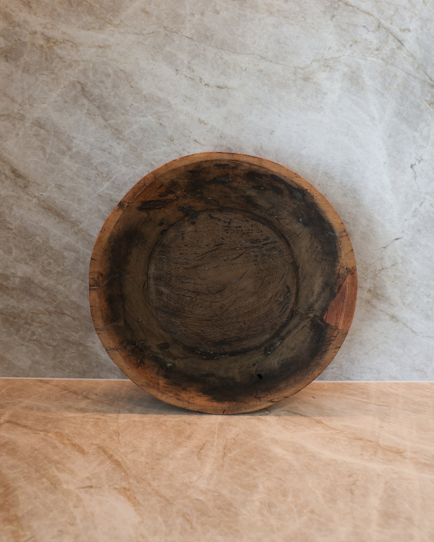 Distressed Wooden Bowl
