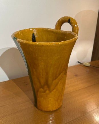 Yellow Vas from 1960's Glazed Terracotta