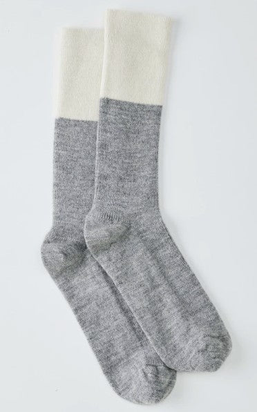 Baby Alpaca Socks - Grey and White