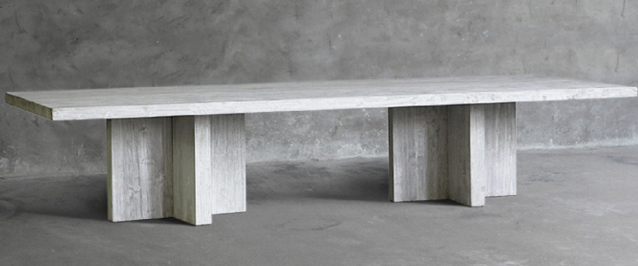 Reclaimed Elm Plank Dining Table