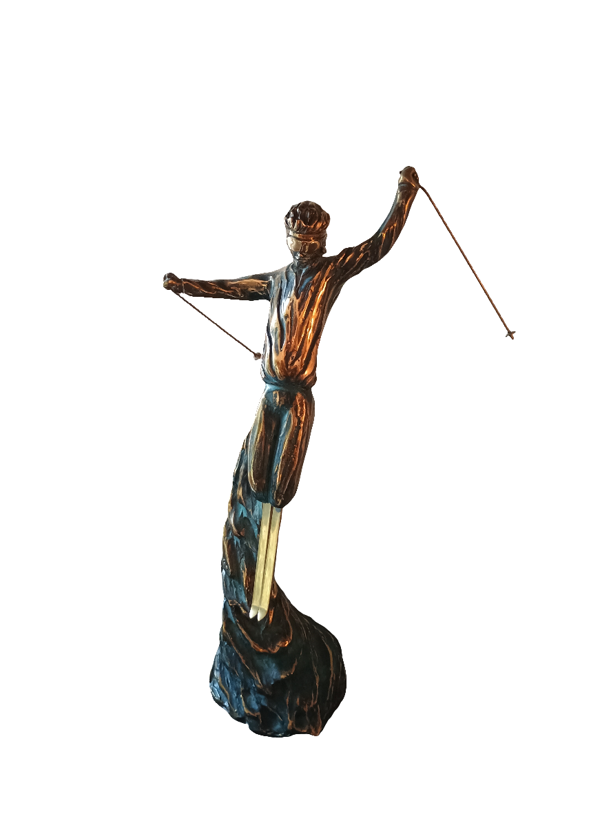 Sculpture - Metal Skier Sculpture