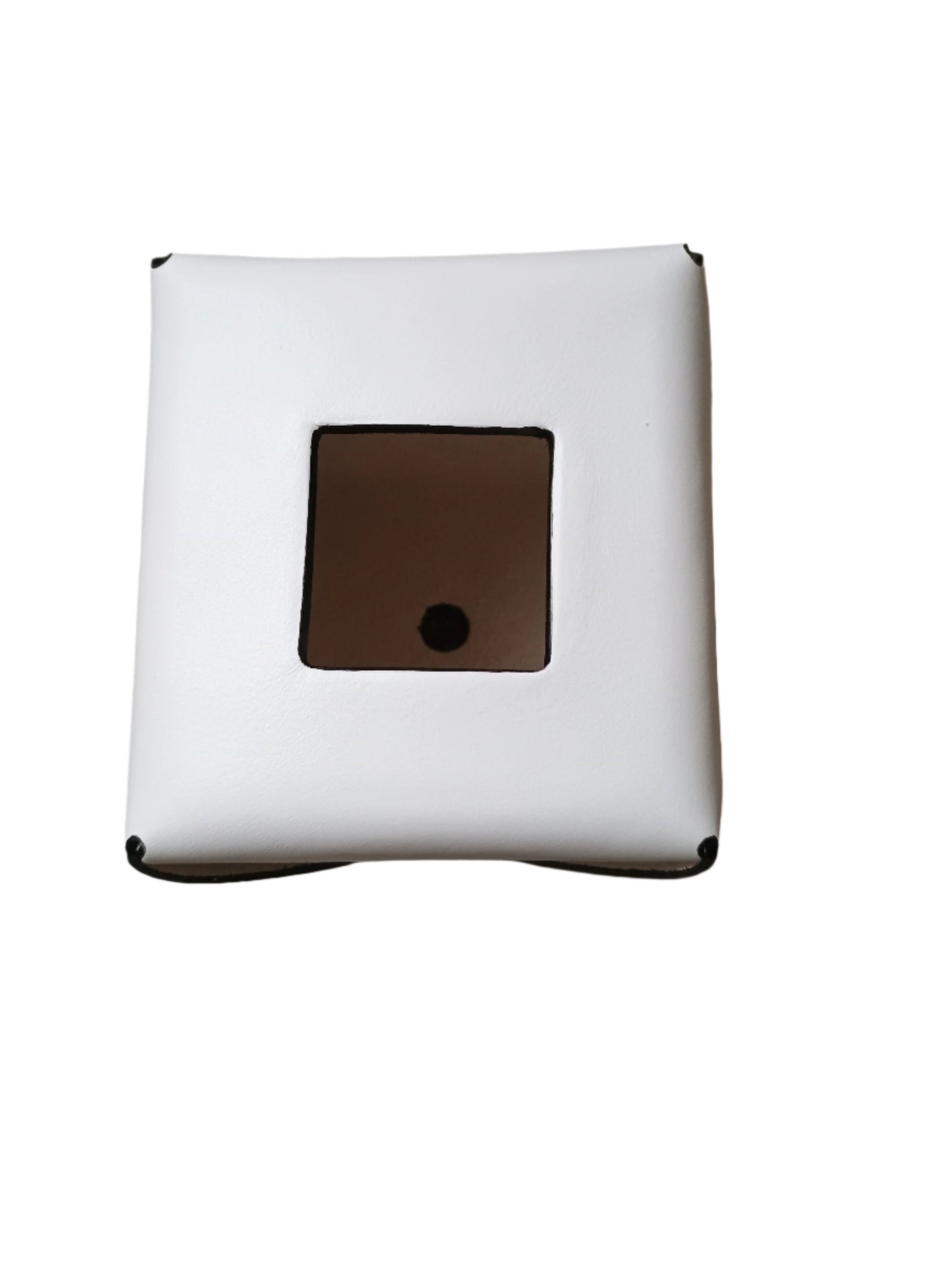 White Leather Tissue Box