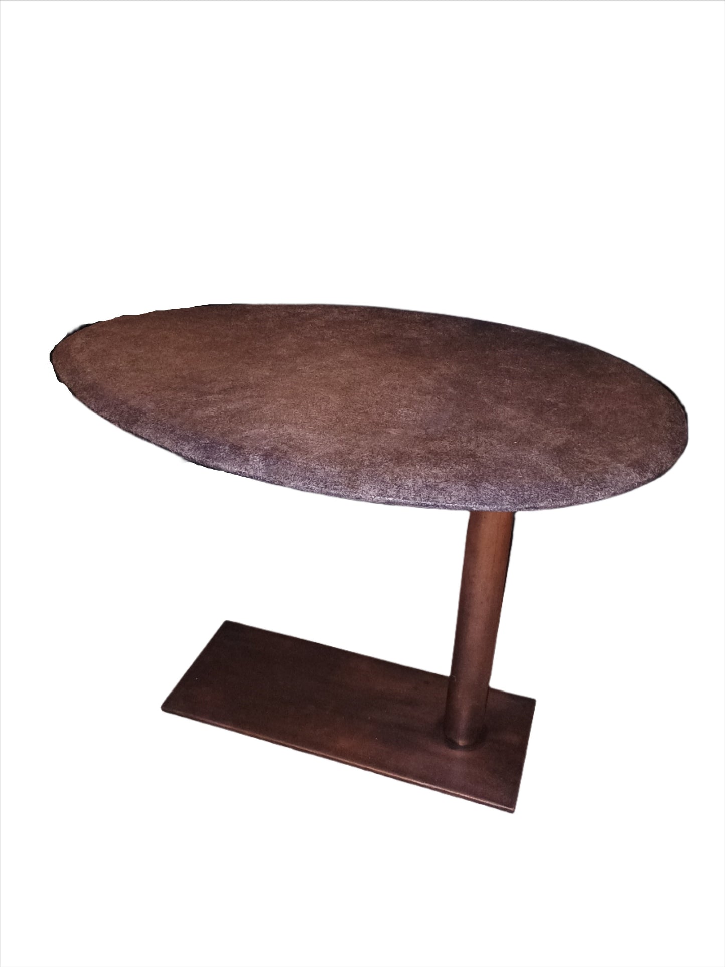 Table - Leather Side Tables with Patinated Base