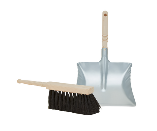 Cleaning-  Galvanized Dust Pan and Brush