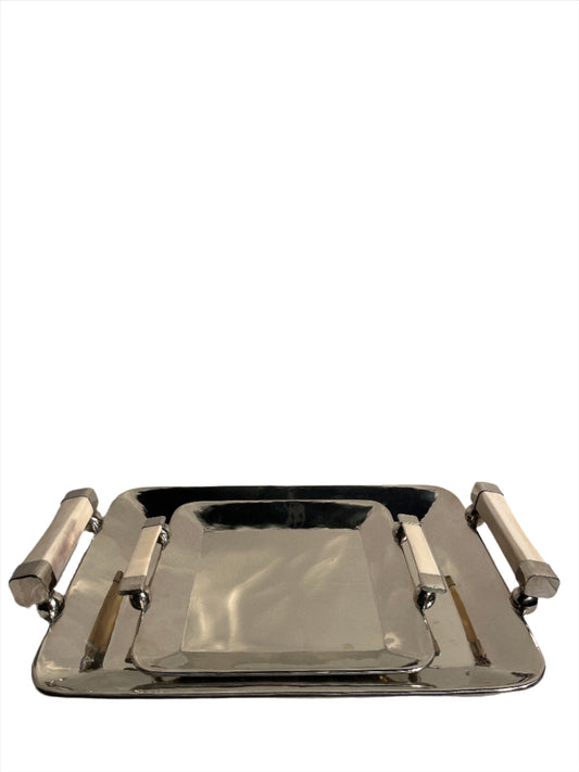 Tray- Silver Serving Tray Set