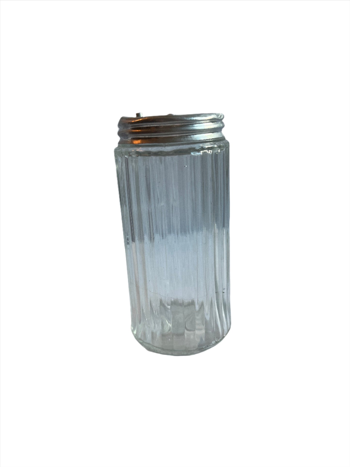 Salt and Pepper Shaker- Vintage Glass Ribbed Salt and Pepper Shaker