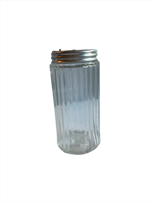 Salt and Pepper Shaker- Vintage Glass Ribbed Salt and Pepper Shaker