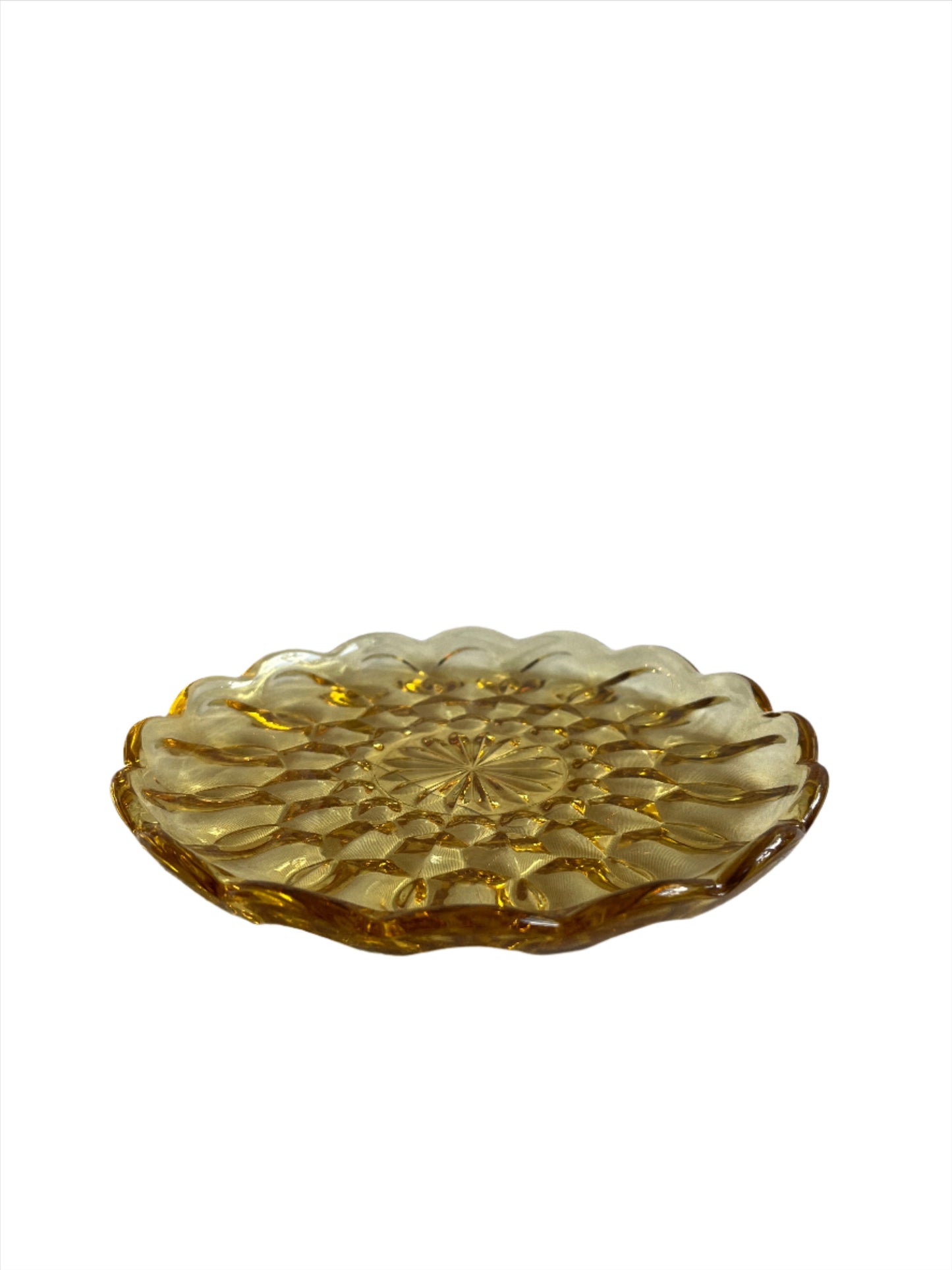 Dish- Orange Cut Glass Dish