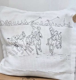 Handpainted Polo Cushion