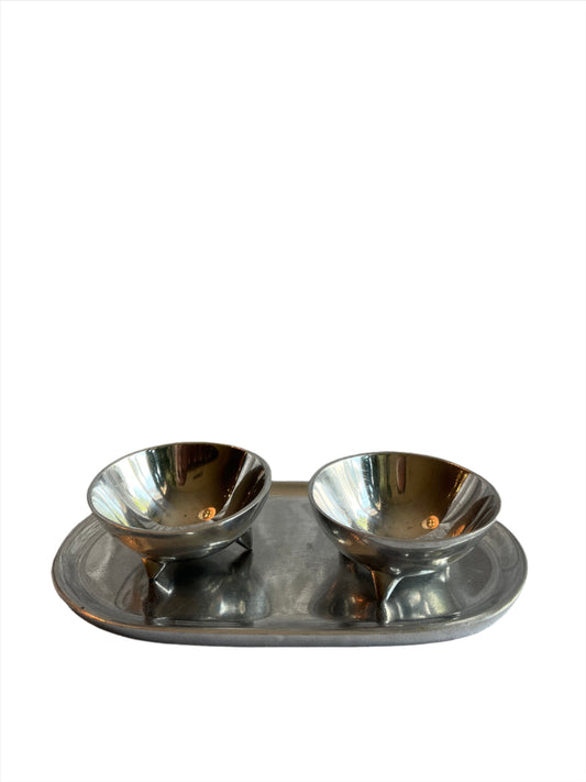 Bowl- Silver Snack Bowls and Tray