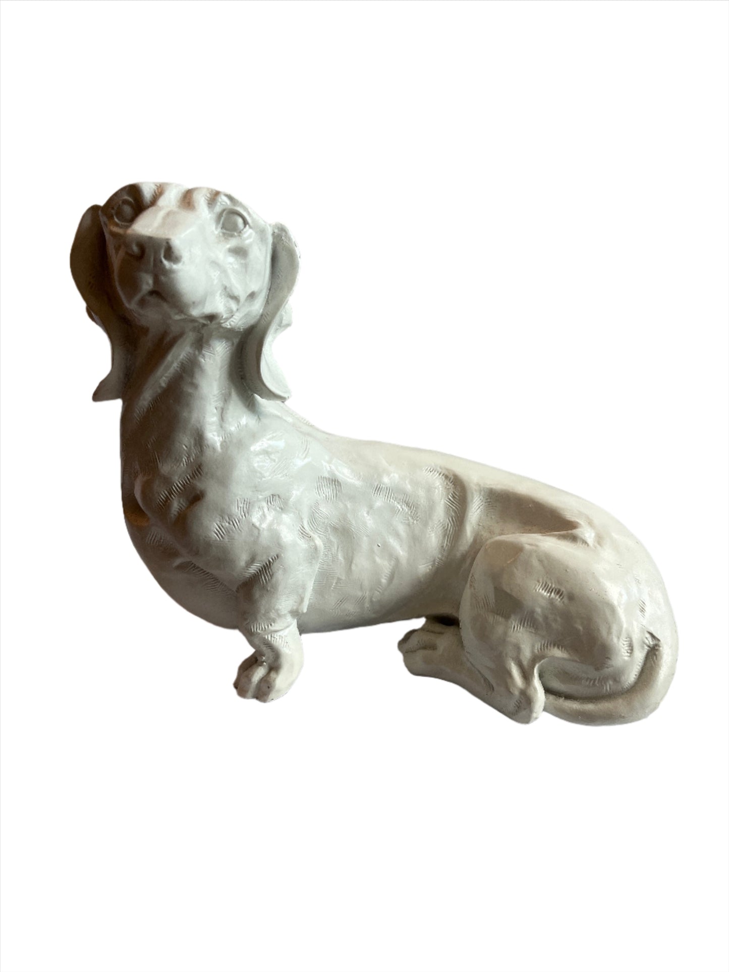Decor- Dachshund White Statue