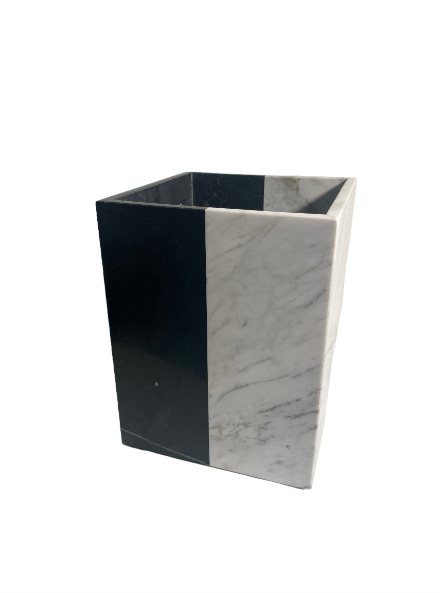 Waste Basket - B&W Marble Vanity Wastebasket