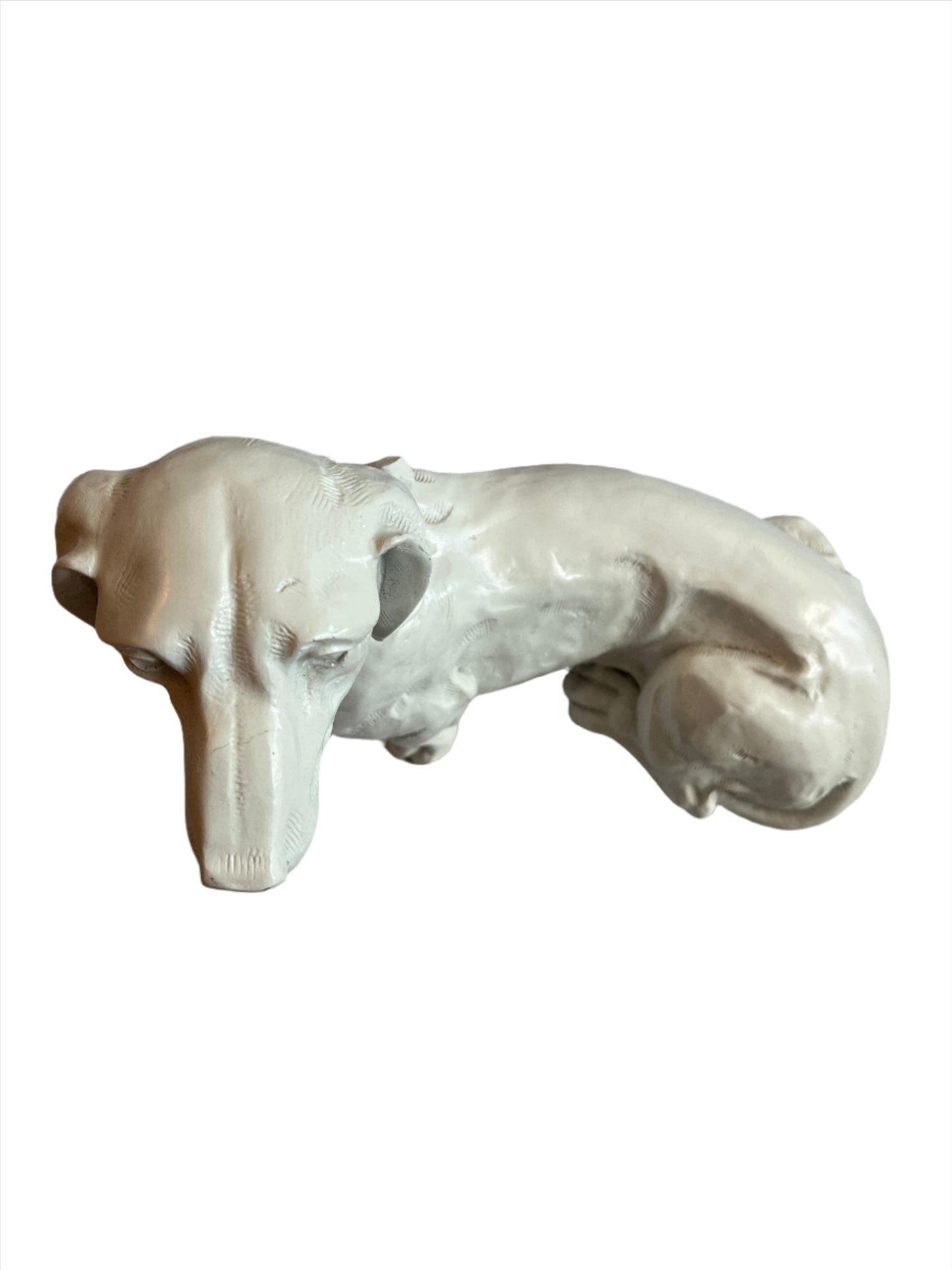 Decor- Dachshund White Statue