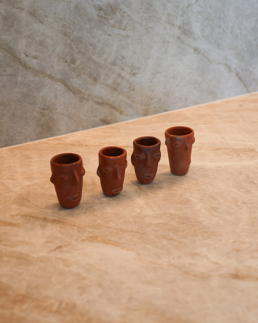 Clay Face Shot Glasses
