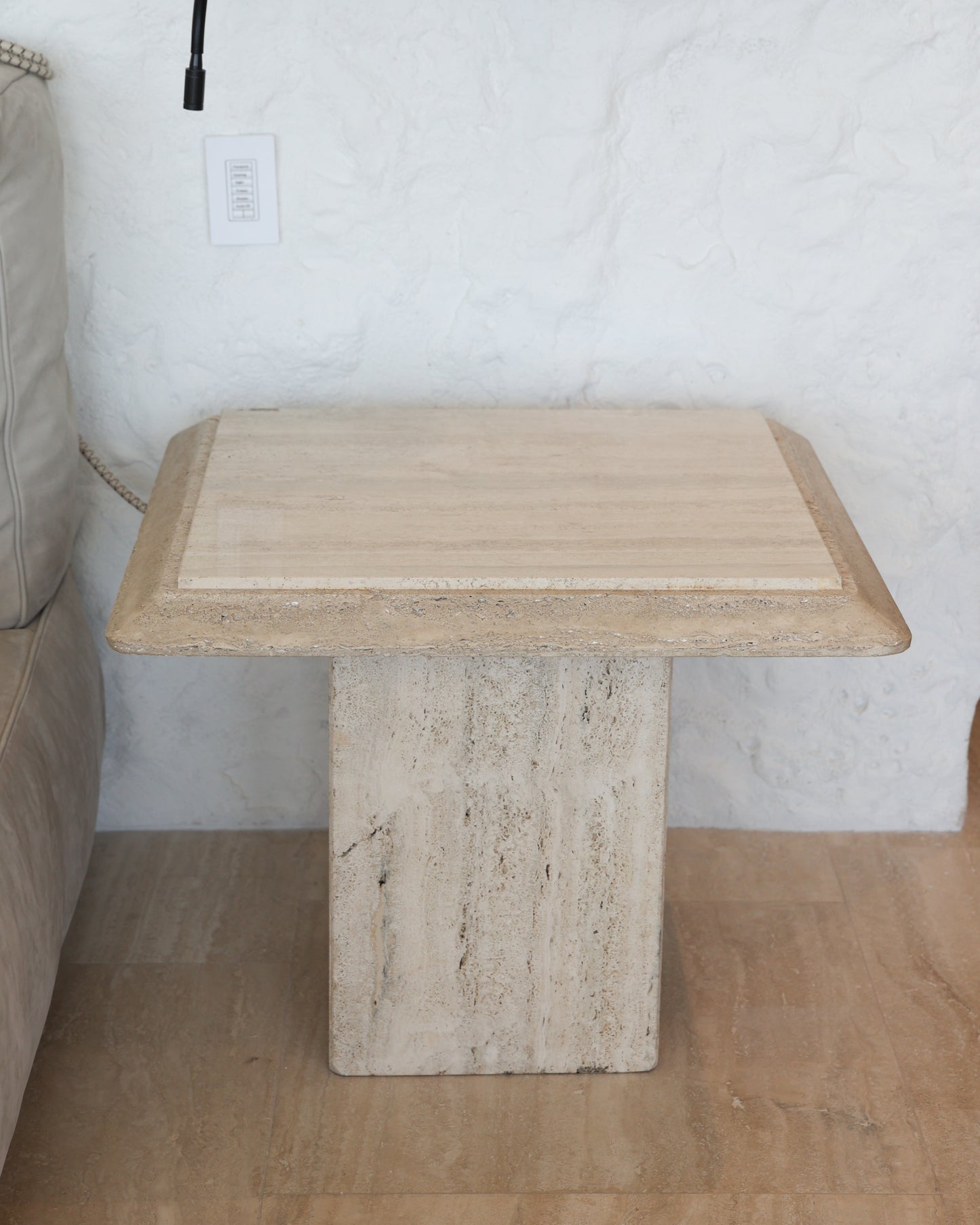 Travertine Side Table