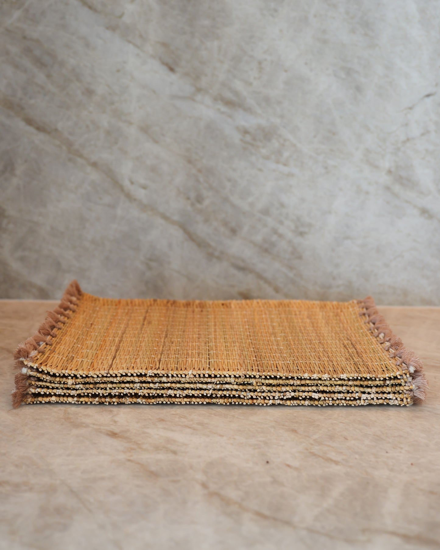 Woven Place Mat- Mauve Tassels