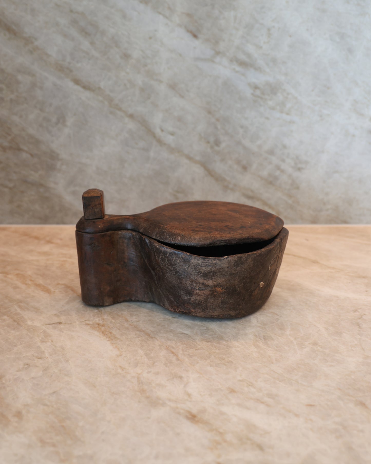 Vintage Wood Covered Vessel