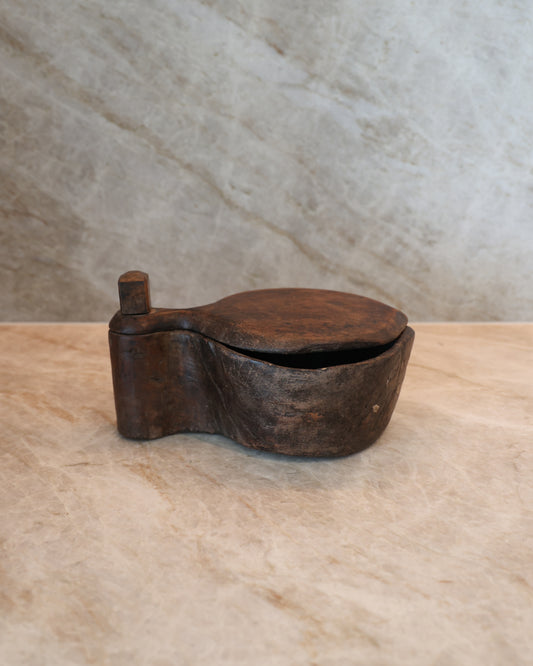 Vintage Wood Covered Vessel