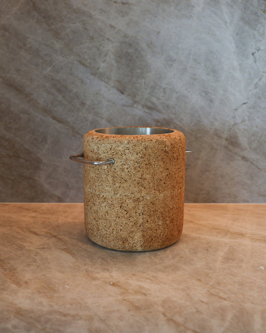 Cork and Metal Ice Bucket