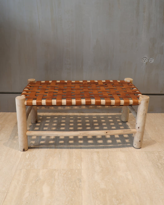 Woven Leather Bench