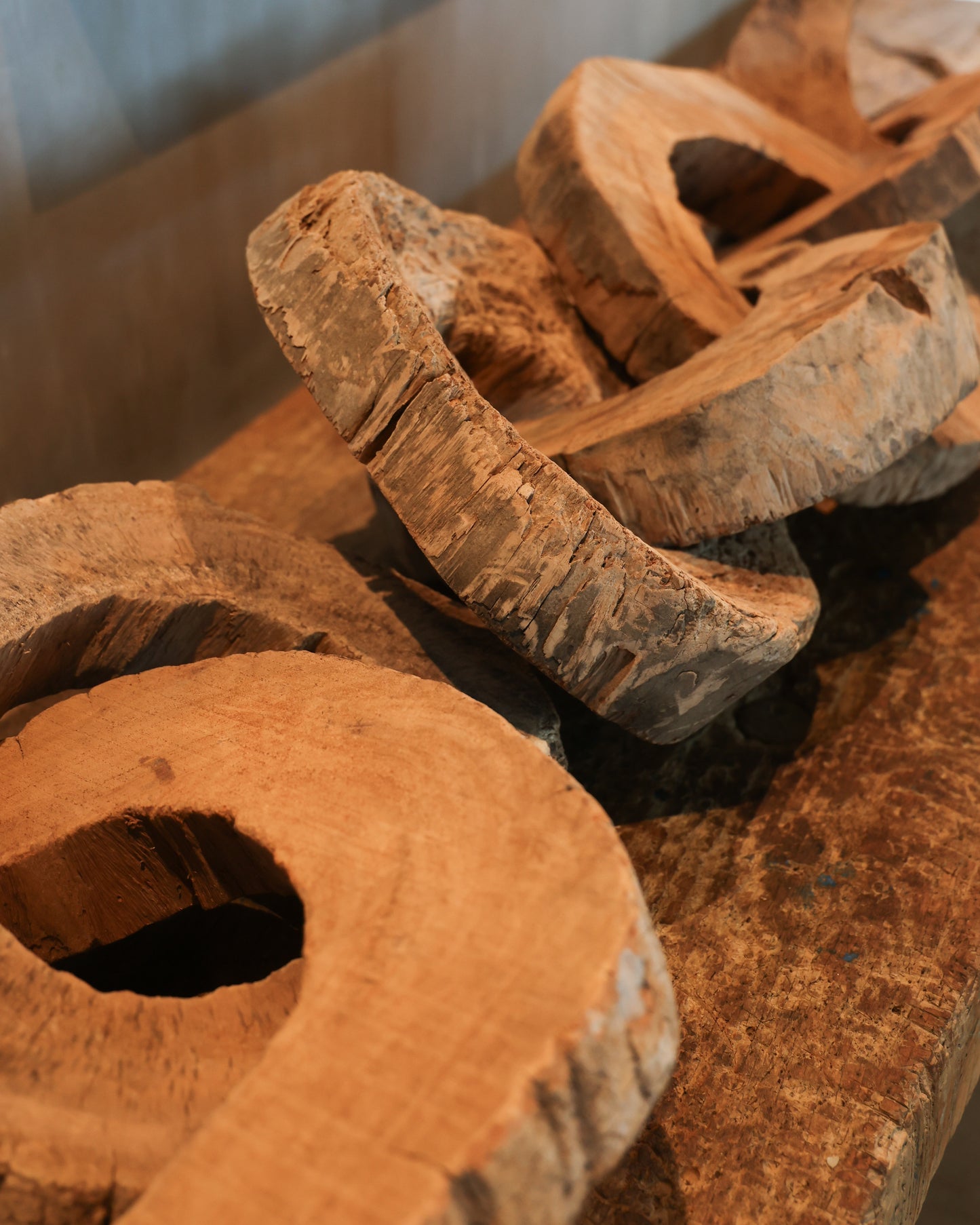 Oversized Wooden Chain Sculpture