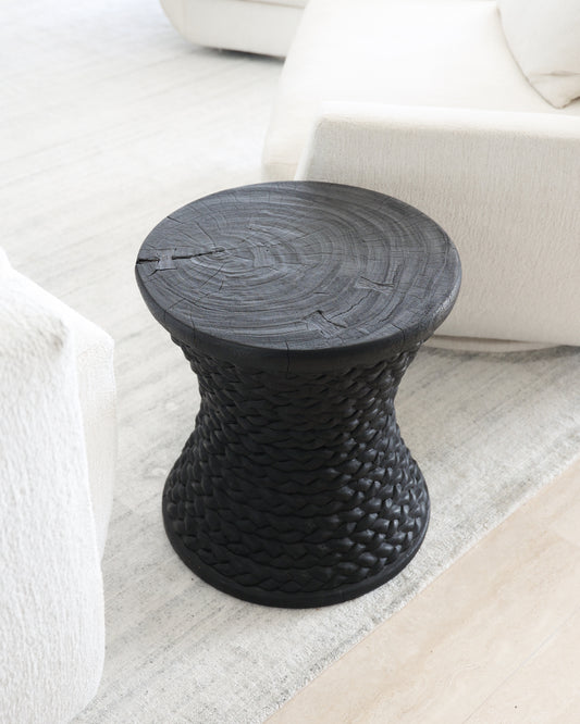 Woven Wooden Side Table