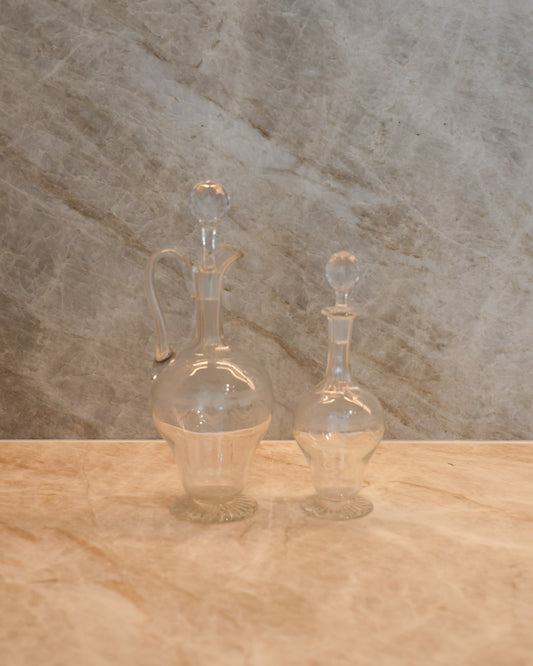 Vintage Etched Crystal Glass Decanters