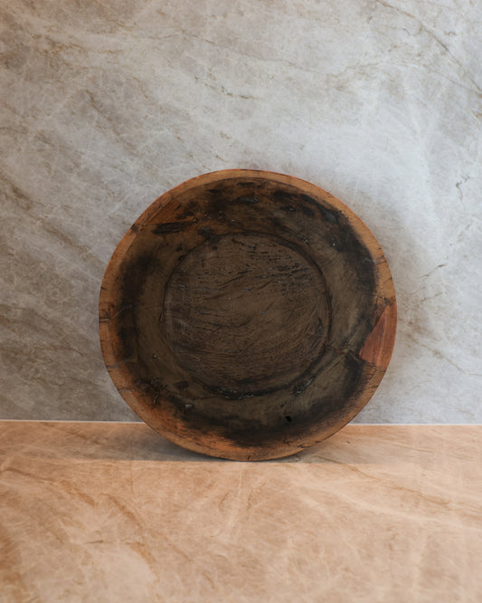 Distressed Wooden Bowl
