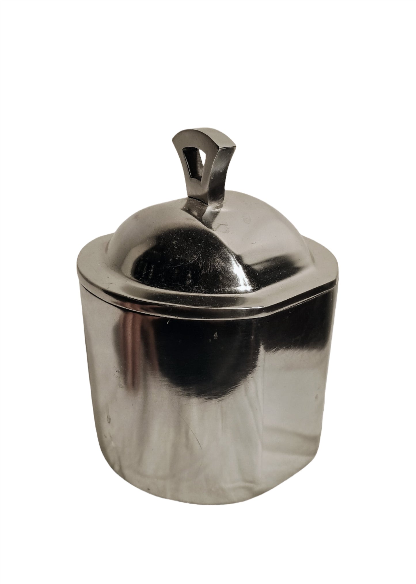 Jar-Round Silver Jar with Lid