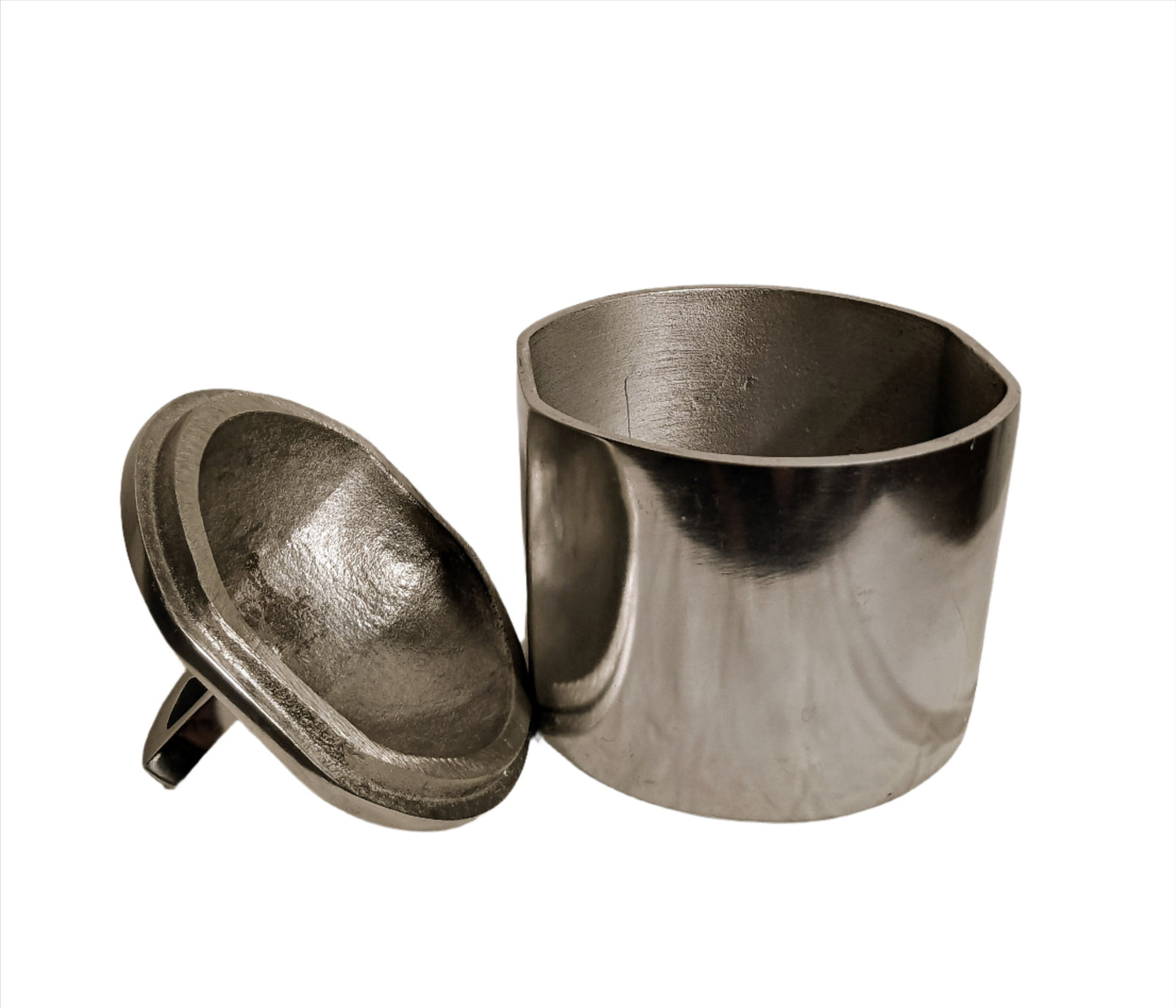 Jar-Round Silver Jar with Lid