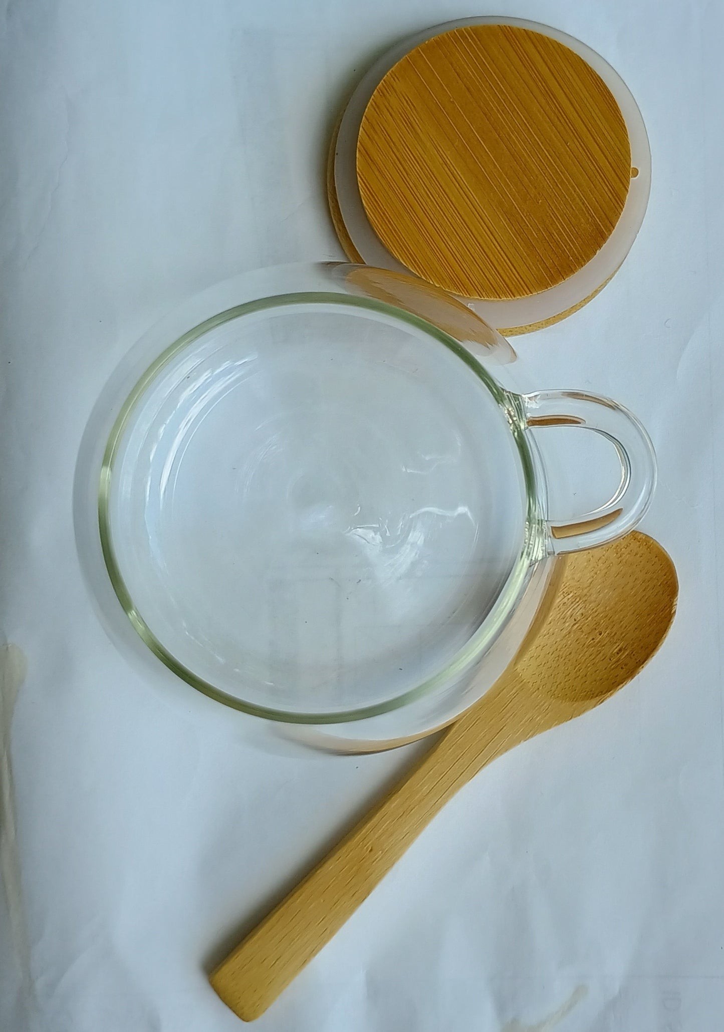 Jar - Glass Jar with Wooden Lid and Matching Spoon