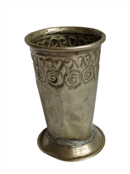 Toothbrush Holder - Antique Heart and Rose Stamped Holder