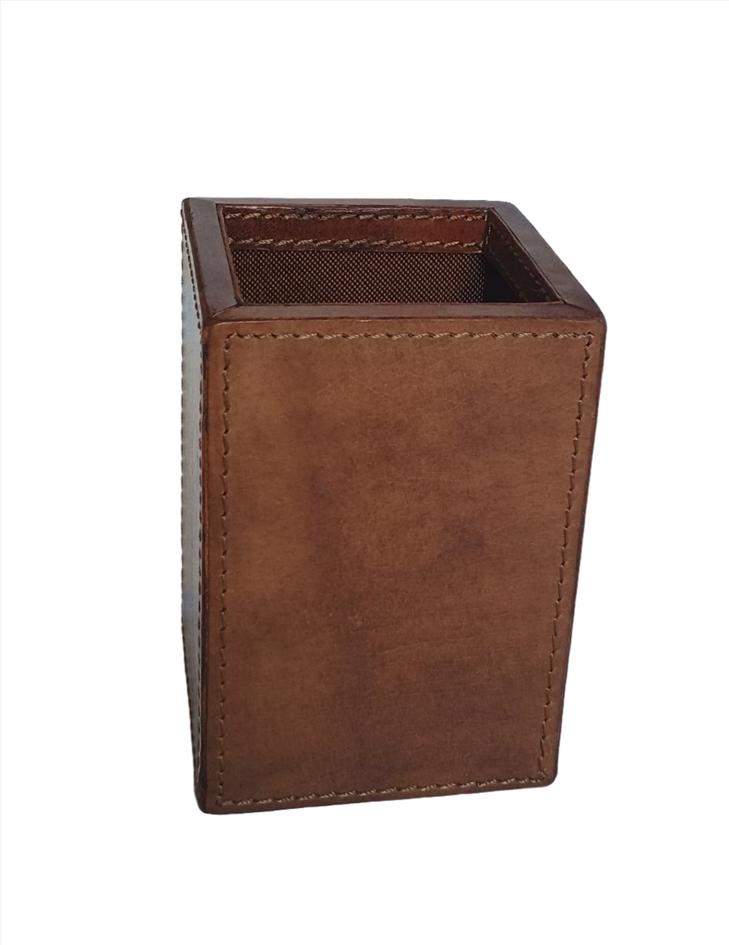 Pen Holder - Brown leather pen holder