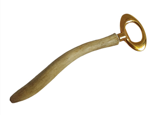 Bottle Opener - Bone Bottle Opener with Gold Accent