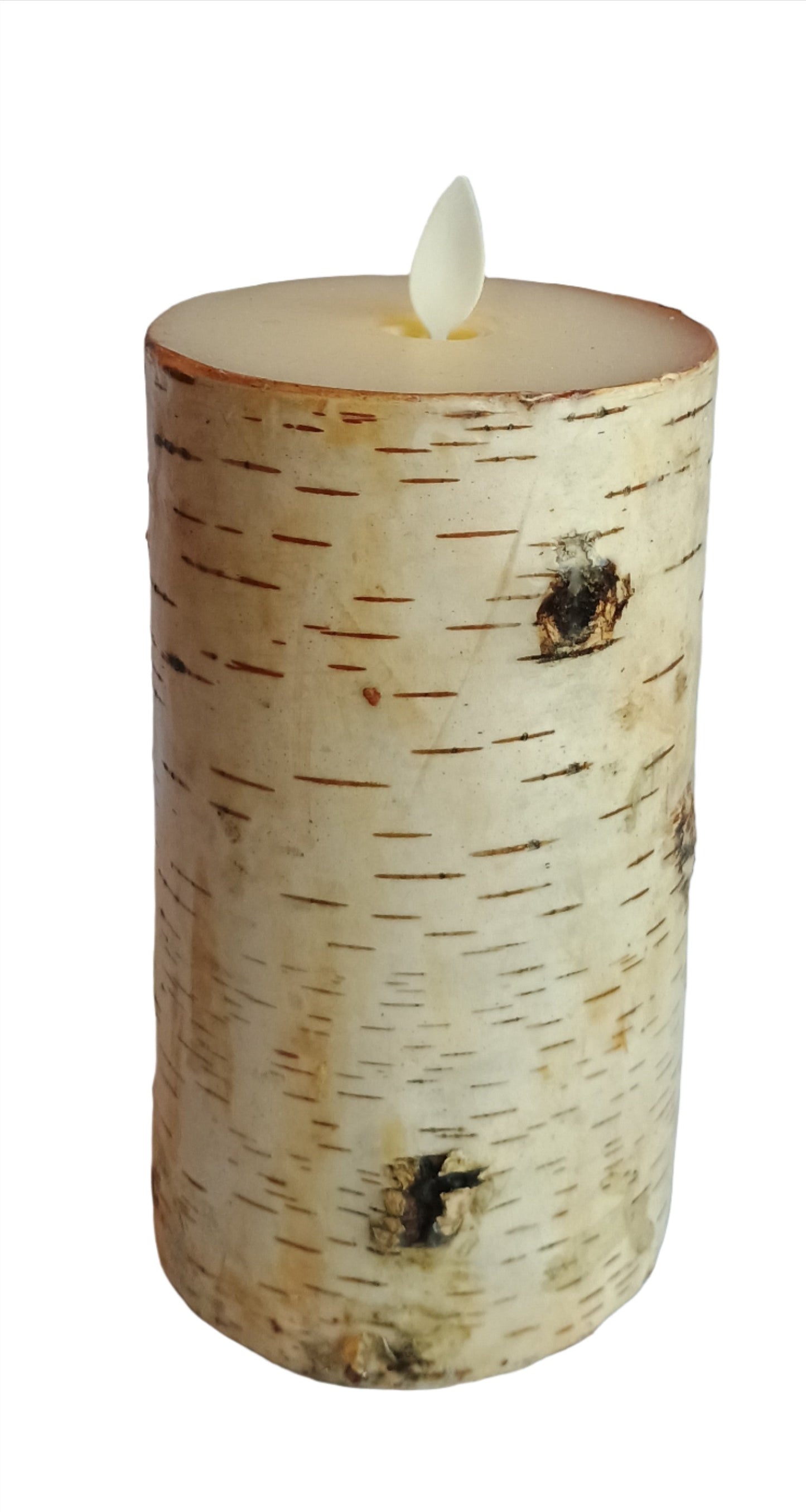 Candle - Flameless Birch Pillar Candle