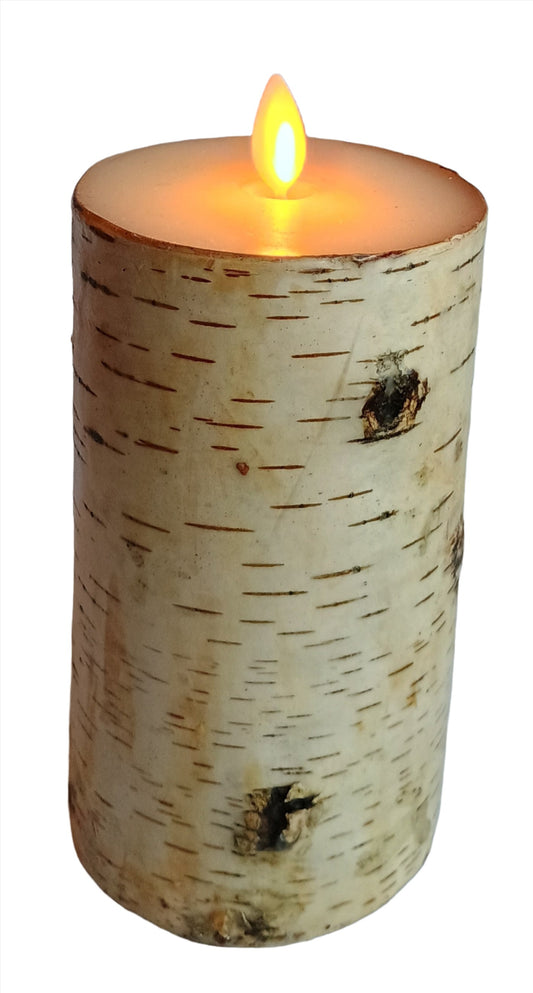 Candle - Flameless Birch Pillar Candle