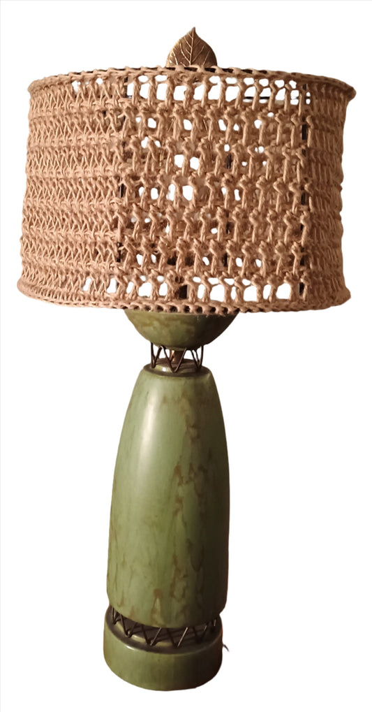 Lamps - Green Metal and Twine Lamps