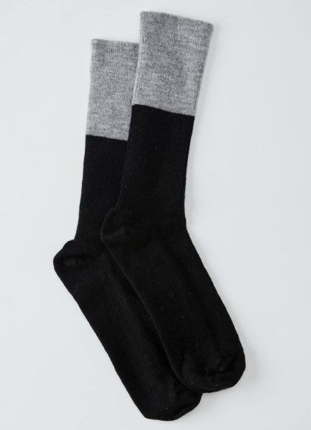Baby Alpaca Socks - Black and Grey