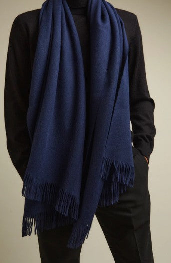 Baby Alpaca Stole - Navy