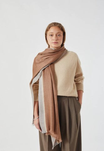 Baby Alpaca and Silk Scarf - Nogal