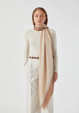 Baby Alpaca and Silk Scarf - Sand