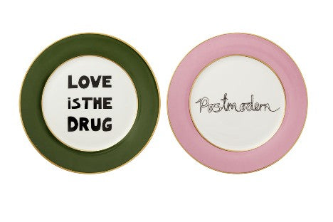 Dinner Plate Set - Love Is The Drug/Postmodern