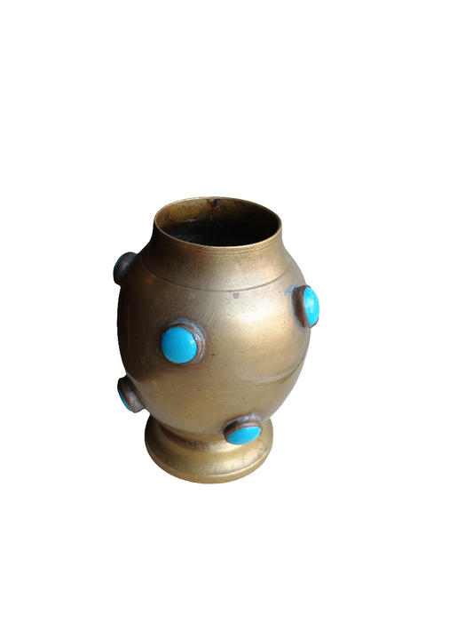 Canister - Brass and Turquoise Canister