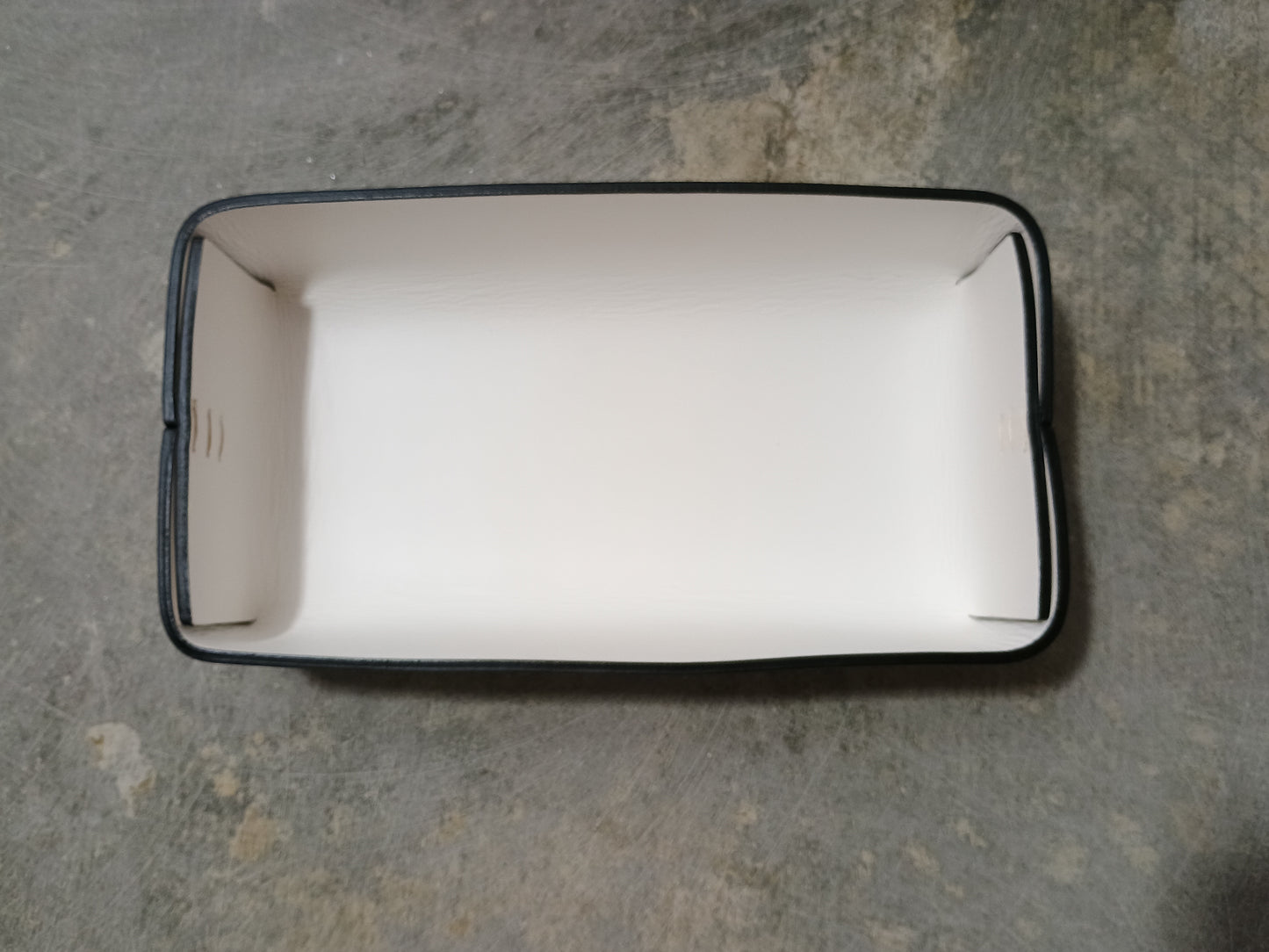 Small White Leather Tray