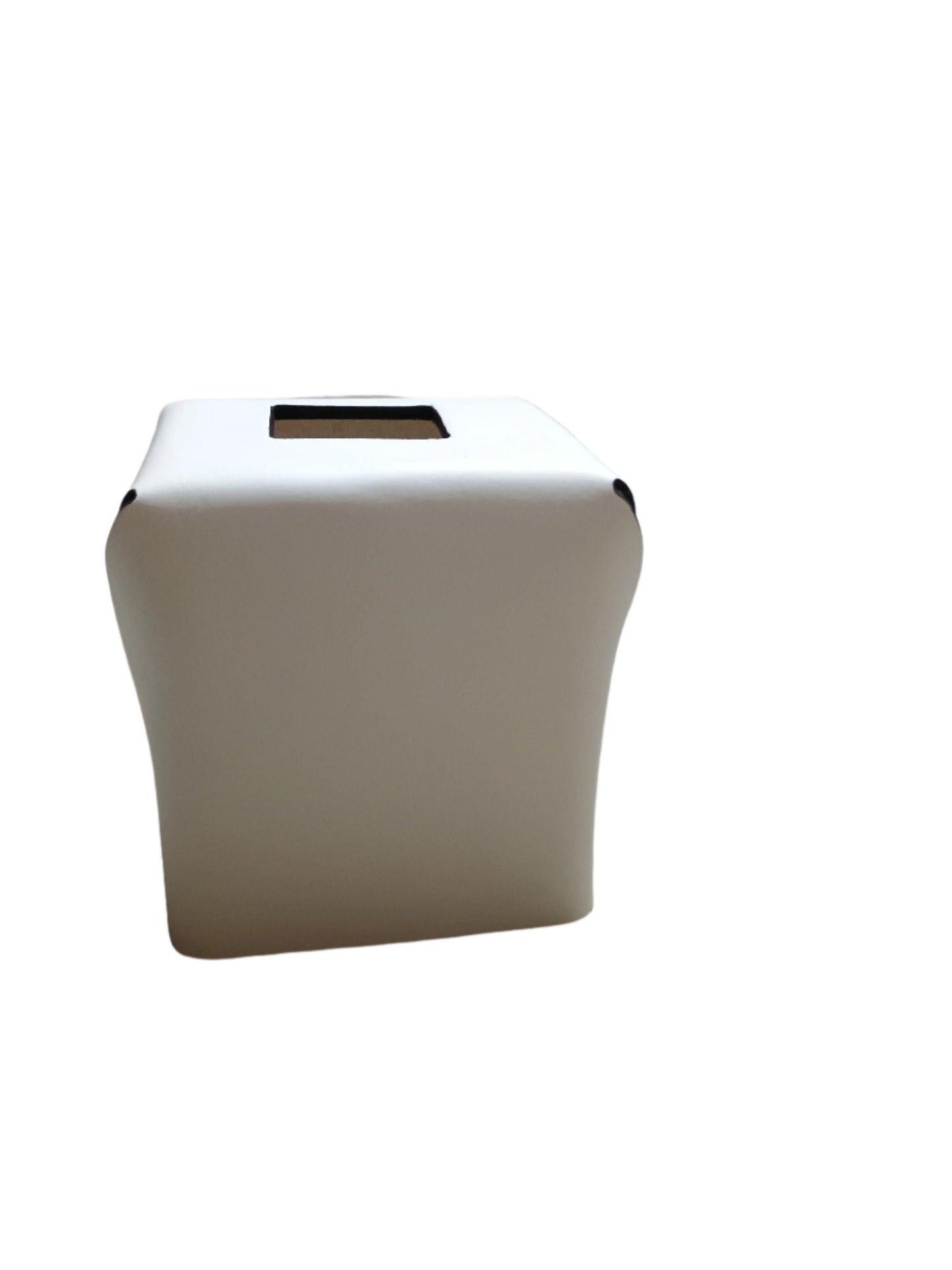 White Leather Tissue Box